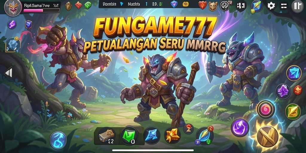 Tampilan gameplay beraksi dalam dunia MMORPG FUNGAME777.