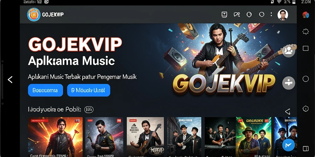 Tampilan gameplay GOJEKVIP dengan beragam pilihan musik.