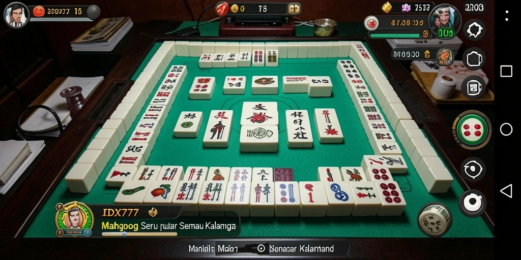 Tampilan seru gameplay IDX777 yang menantang pemain Mahjong.