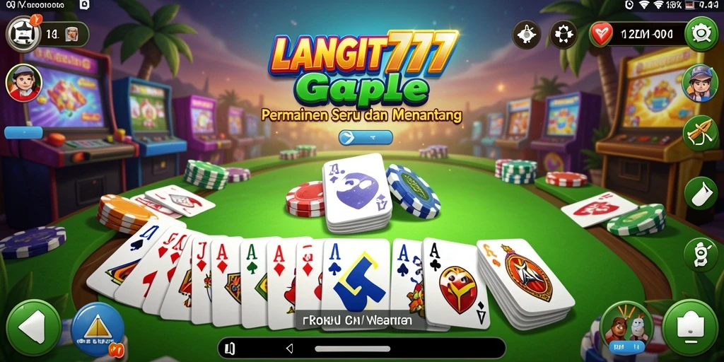 Tampilkan gameplay seru Gaple dalam LANGIT777.