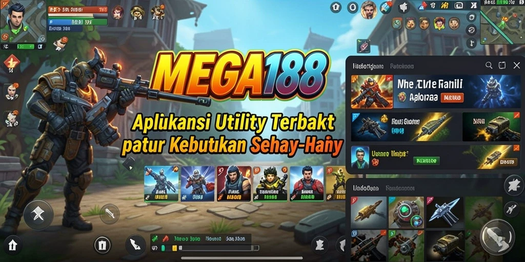 Tampilan utama MEGA188 dengan fitur-fitur Utility yang lengkap.