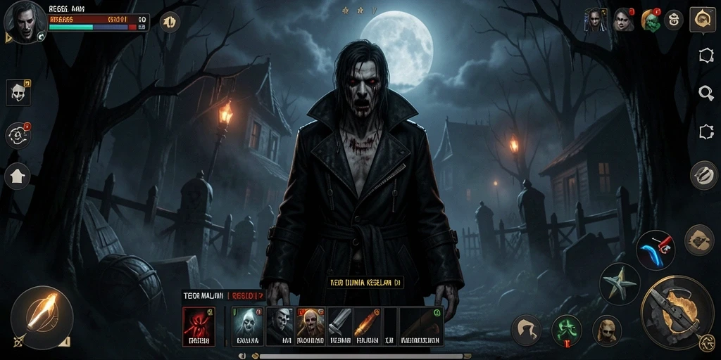 Screenshot gameplay yang menampilkan suasana Horror yang mencekam.